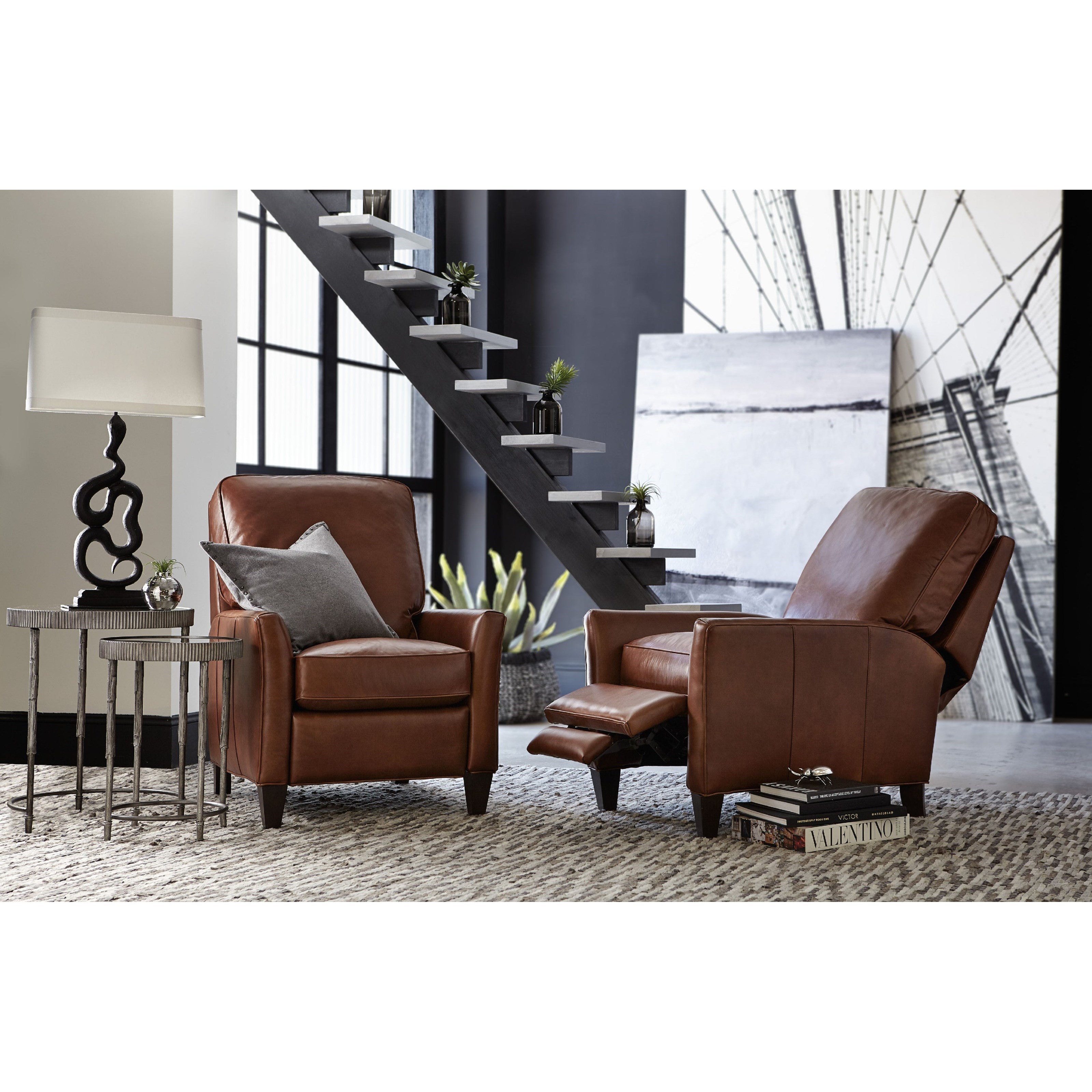 Traditional leather recliner hot sale
